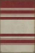 Vintage Vinyl Floorcloth | Red & White Stripes | 20x30
