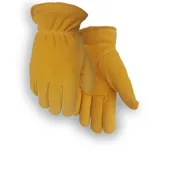 Gold Stag Gloves - Fleece Lined Suede Deerskin - XL - 837