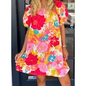 Get Loud, Short Sleeve Floral Dress
