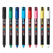 Uni Posca Paint Pen Set - Ultra Fine Tip - Basic Colors - Set/8