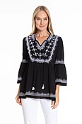 Aztec Embroidered Tunic With Fringe Detail