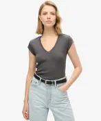 Athletic Essentials Lace Trim V-Neck Top