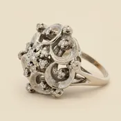 14K Free Form Diamond Cocktail Ring