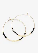 Amano Studio - Japanese Seed Bead Hoops - Bone & Black