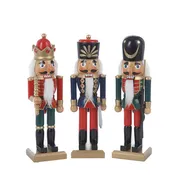 10" Wooden Soldier Nutcrackers, 3 Assorted