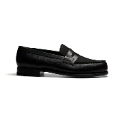 180 Loafer [Men Black grained calf leather & black nubuck & black boxcalf]