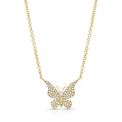14K Gold Butterly Necklace