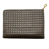 Celine Dark Burn Quilted Zipper Pouch