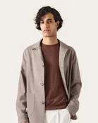 Beige Confortable Wool Shirt jacket - Zignone Fabric