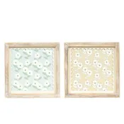10x10 Reversible Wood Frame Sign - Flower Multicolor