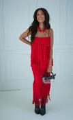 all together red fringe set