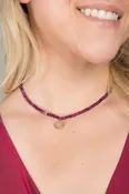 Agate Gemstone Beads Necklace with Druzy Pendant