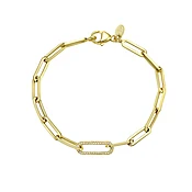14K YELLOW GOLD DIAMOND PAPERCLIP LINK BRACELET
