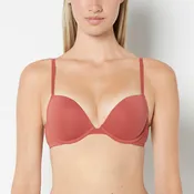 Cotton Push Up Bra in Marsala