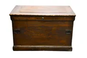 Antique American primitive carpenters chest with 3 interior divided drawers with ring pulls — White Barn Antiques