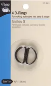 D Ring Black 3/4in 6ct