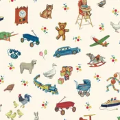 Skinny - SK17250 - 1 yd - RILEY BLAKE - Simple Pleasures - Digital - Toys - Ivory