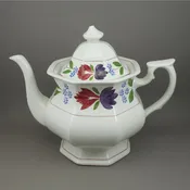 Vintage Adams Micratex Old Colonial English Ironstone Teapot England Multicolor Floral Tea Pot