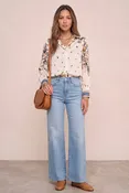 Alex Floral Print Satin Shirt