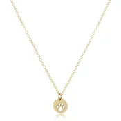 16" NECKLACE GOLD - PAW PRINT SMALL GOLD DISC
