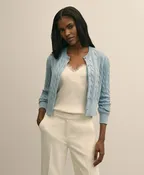 Supima<sup>®</sup> Cotton Cropped Cable Cardigan