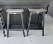 SADDLE BAR STOOL - COASTAL GRAY ON BLACK
