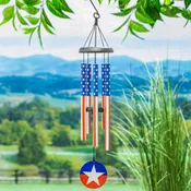 27" H Printed Hand Tuned Wind Chime, Americana