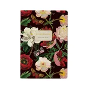 A5 Notebook - Peonies on Black