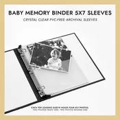 5x7 Baby Memory Binder Refill Sleeves (for 5x7 Photos) Set Of 10