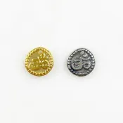 10mm Sterling Silver or Vermeil Small Raised Om Ohm Circle Coin Medallion