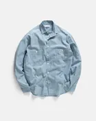 ALBERTO "PER LAVORO" SHIRT - BLEACHED INDIGO HANDWOVEN CHAMBRAY