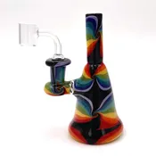 2 Kind Glass 6" Rainbow Swirl Rig