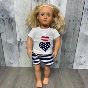 2pc 18" I Heart USA Shirt/Shorts