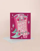 Cowgirl Boot Birthday Greeting Card