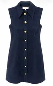Albie Dress, Navy Suede