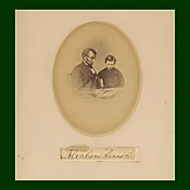 Abraham Lincoln, Clipped Signature with Original Photograph of Lincoln and Tad