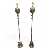 Antique Art Deco Oscar Bruno Bach Figural Floor Lamps - Pair