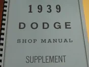 1939 Dodge Shop Manual Supplement