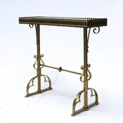 A 19th Century French Brass + Marble Top Bistro Table Bank Console Antique RARE Lee Dowdy Antiques