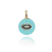 18k Gold EYE ON ME EVIL EYE PENDANT - Turquoise