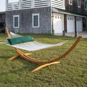 DURACORD® Rope Admiral Hammock and ROMAN ARC® 4-Ply Cypress Wood Stand Combo