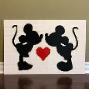 Lego Mosaic "Mickey & Minnie Forever" by Jack Ferdman w/COA