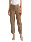 Barrel Leg Pants, Cotton Twill