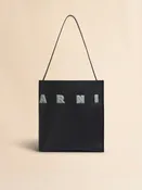 Sac Hobo Museo en cuir noir avec patchs