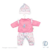 Berenguer Boutique ® FASHION Clothing for 14"-18" Dolls - Pink/White Floral 3 Piece.