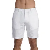100% Linen Slim Fit Shorts - White