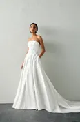 3D Floral Applique A-Line Wedding Dress