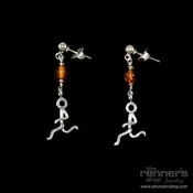Silver "Hermes" Runner w/ Amber Post Earrings