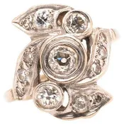 14K White Gold 1.00 Carat Total Weight Diamond Ring - VHK#378
