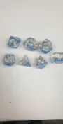 58 Rainbow Cloud Blue Transparent RPG Dice Set